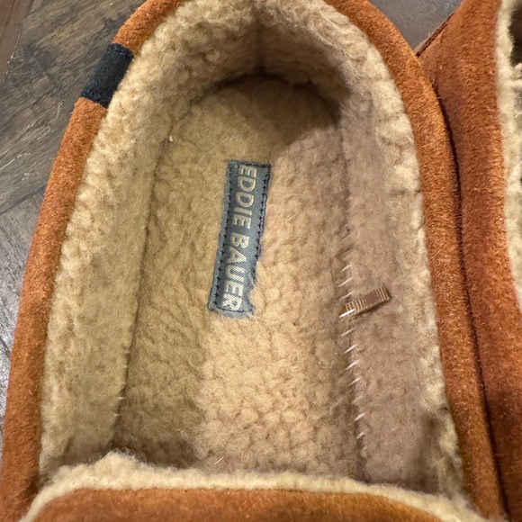 Eddie Bauer Mens Suede Moccasin Slippers Faux Fur Lining Size 13 XXL House Shoes main image 15